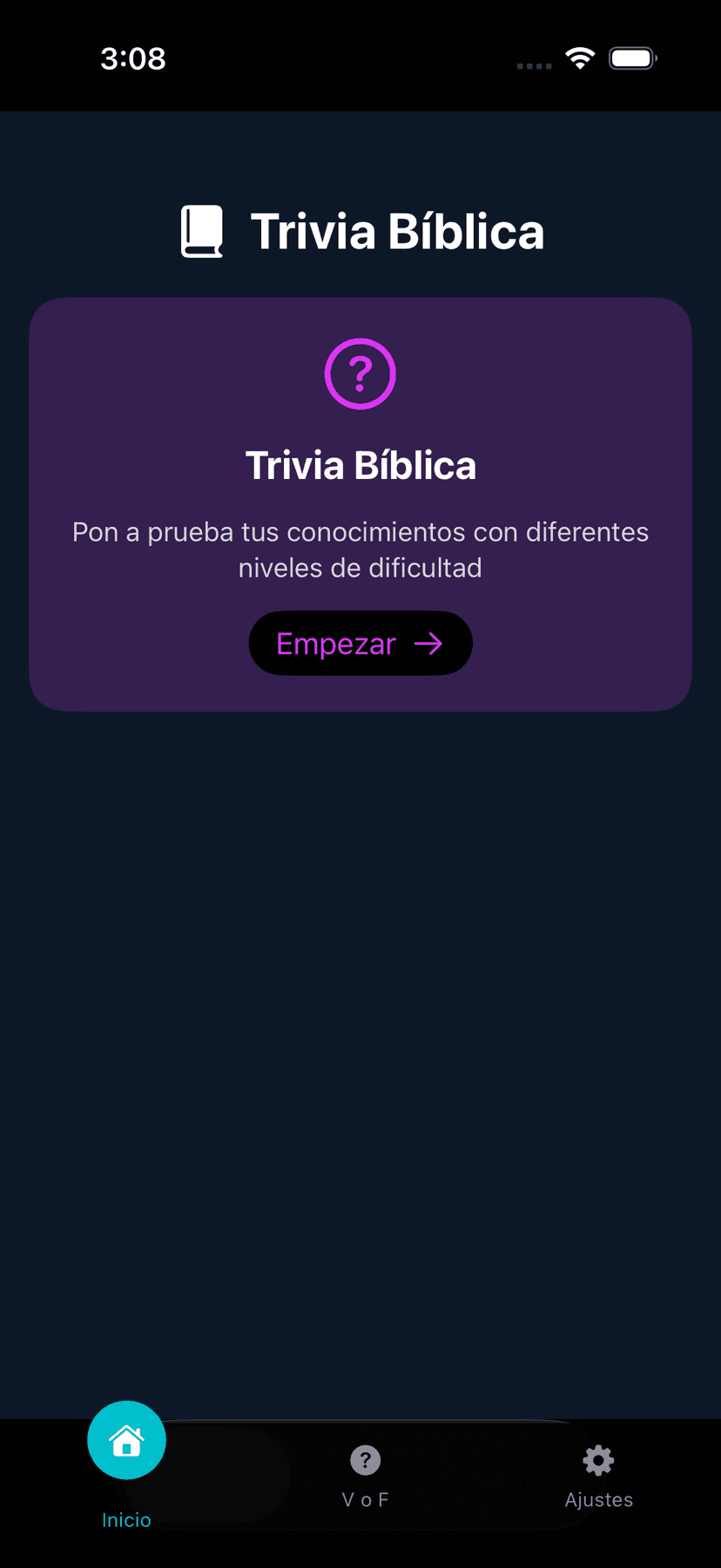 Trivia Bíblica App Screenshot