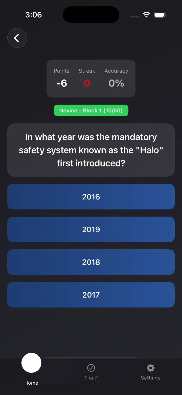 Formula One Trivia Screenshot 1