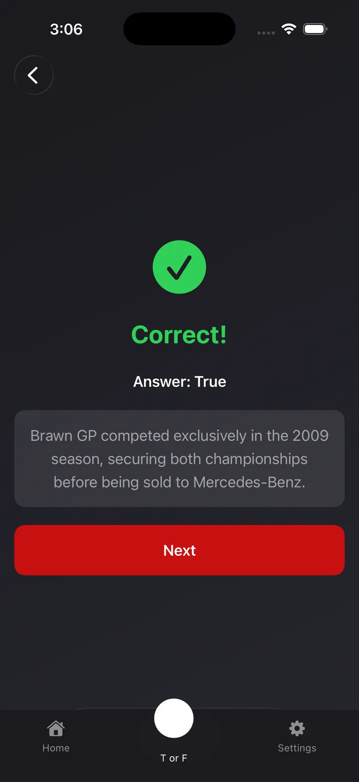 Formula One Trivia Screenshot 5