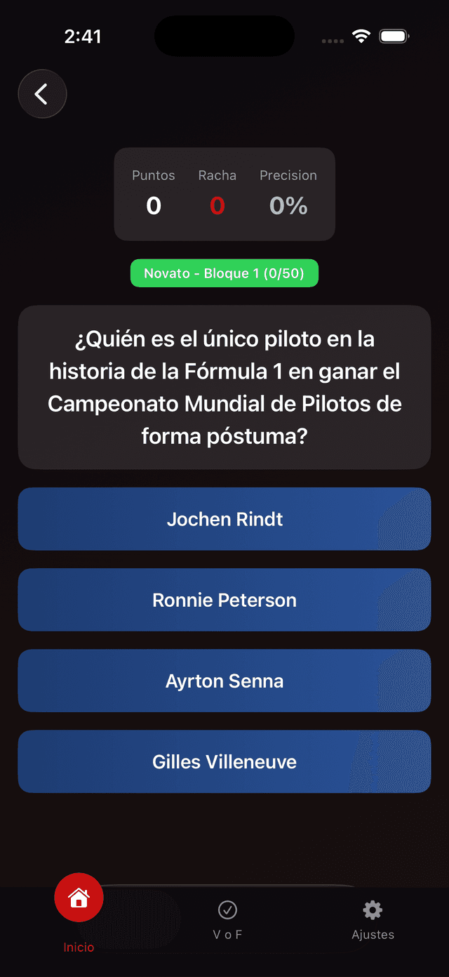 Formula One Trivia Screenshot 1