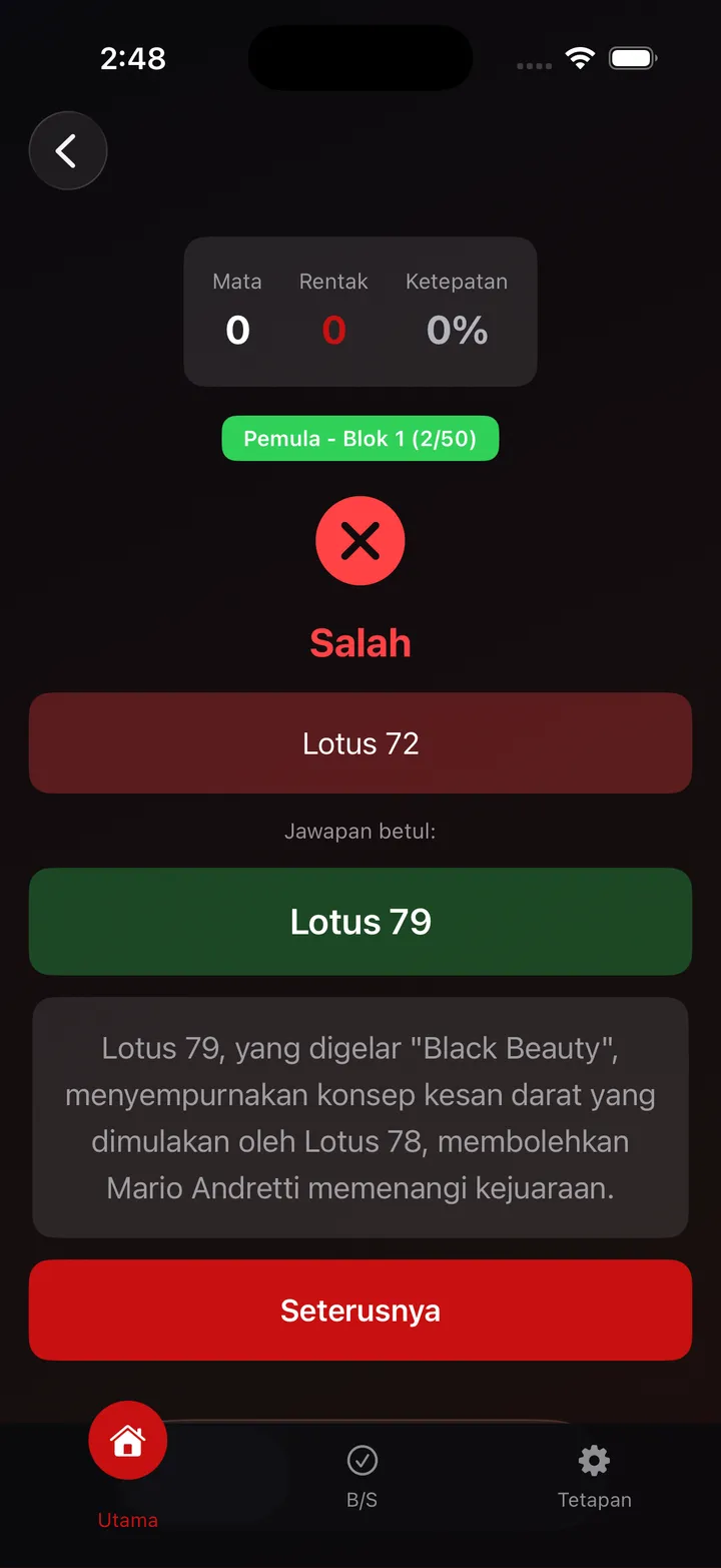 Formula One Trivia Screenshot 2