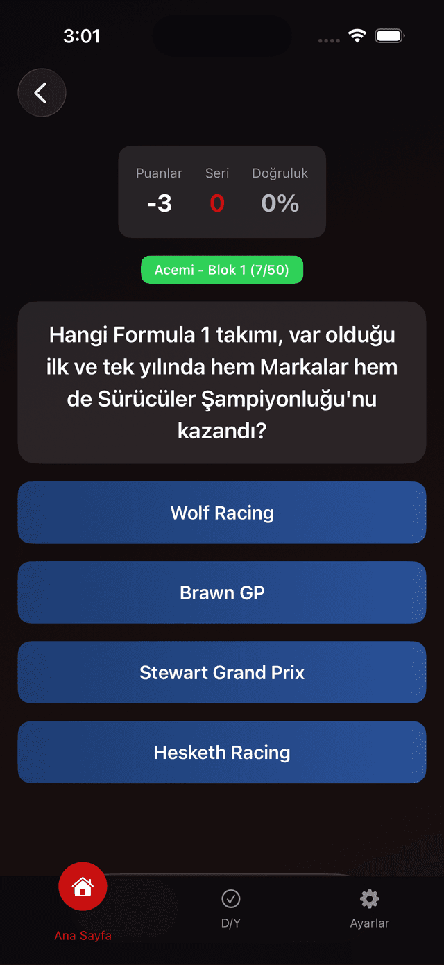 Formula One Trivia Screenshot 1