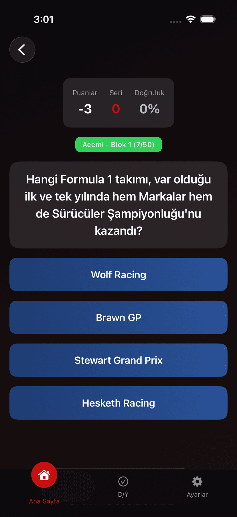 Formula One Trivia Preview