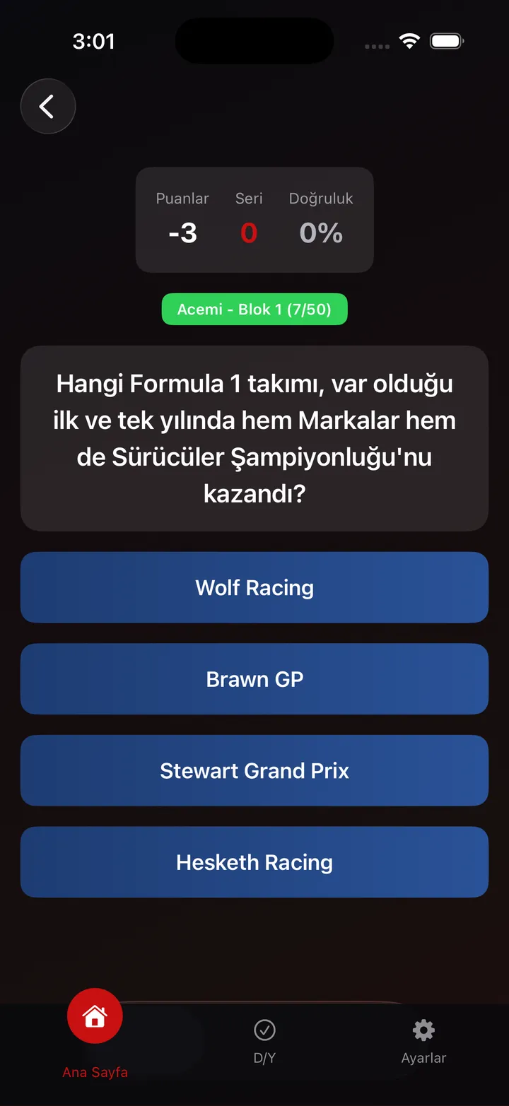 Formula One Trivia Preview