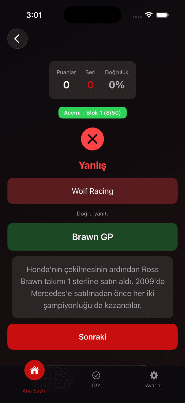 Formula One Trivia Screenshot 2