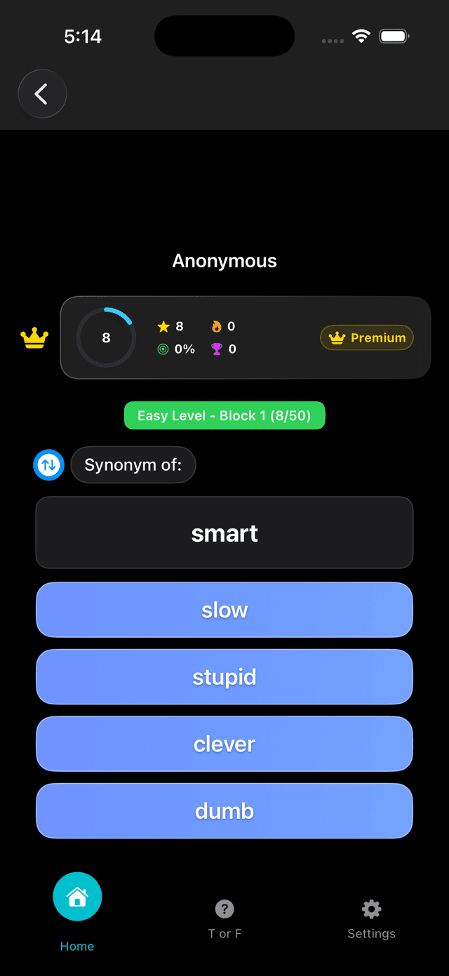 Trivia Sinónimos Antónimos Screenshot 2