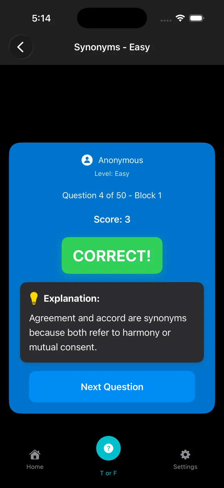Trivia Sinónimos Antónimos Screenshot 7