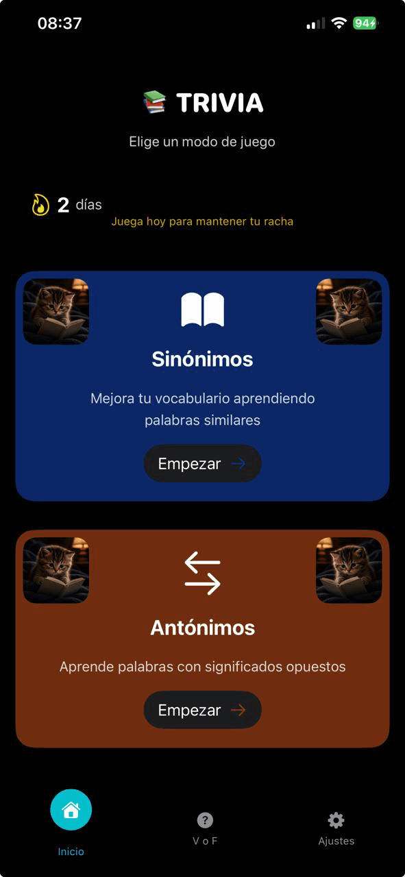 Trivia Sinónimos Antónimos Screenshot 1
