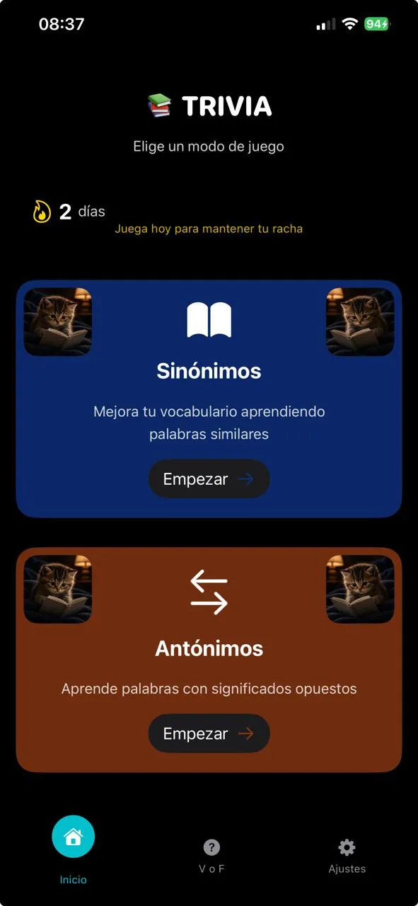 Trivia Sinónimos App Screenshot