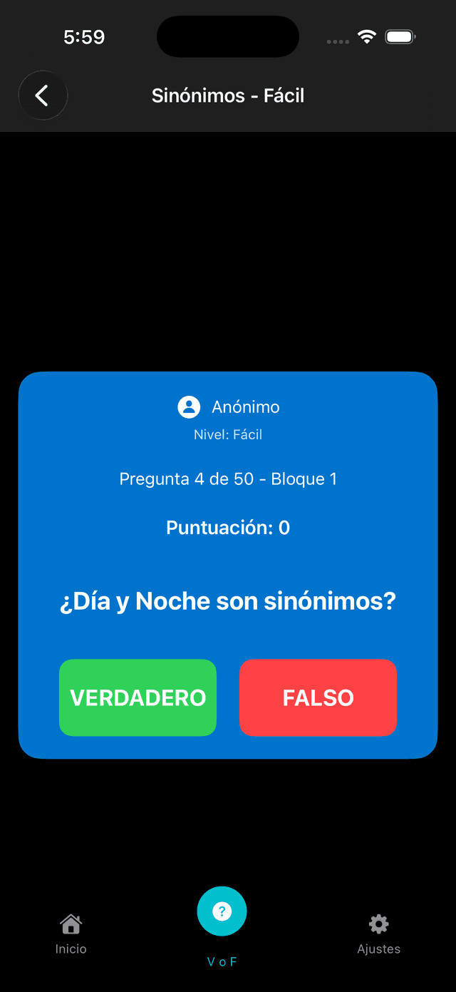 Trivia Sinónimos Antónimos Screenshot 6