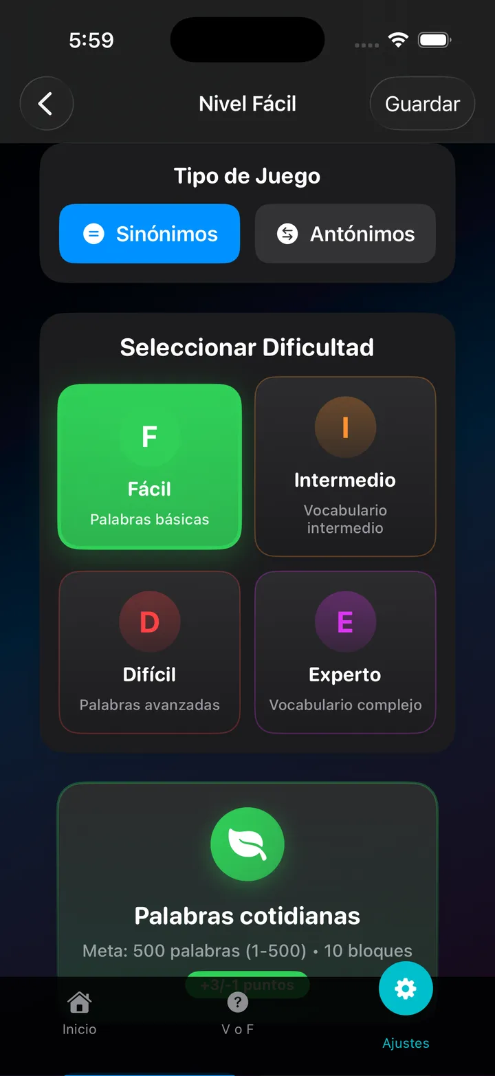 Trivia Sinónimos Antónimos Screenshot 8