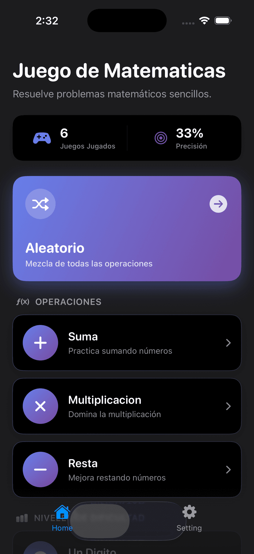 TriviaMathUno App Screenshot