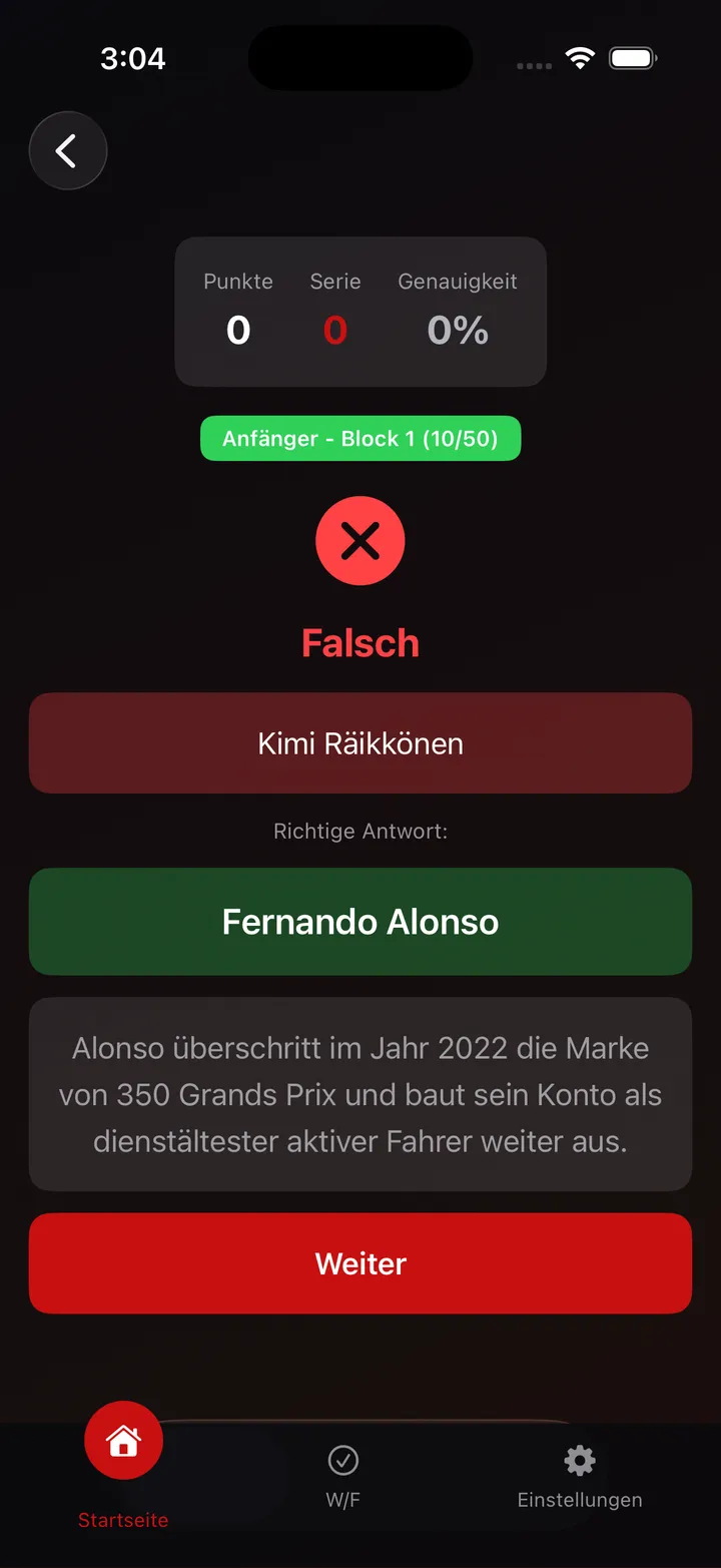 Formula One Trivia Screenshot 2
