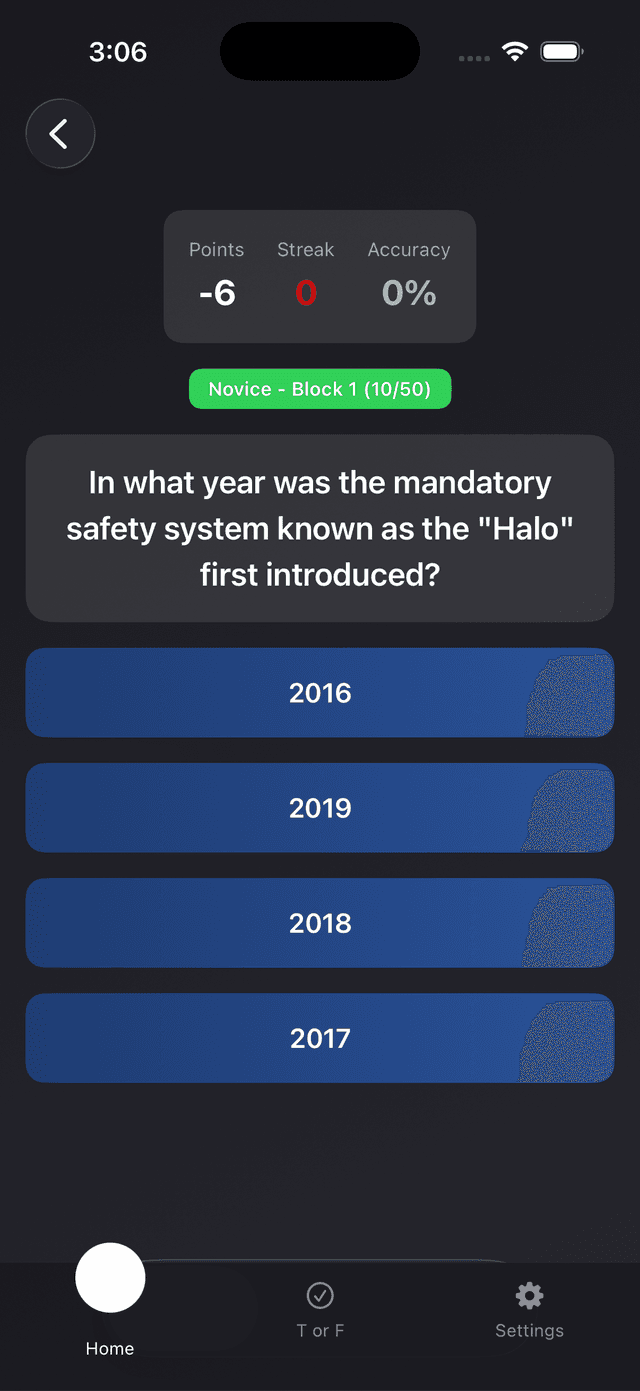 Formula One Trivia Screenshot 1