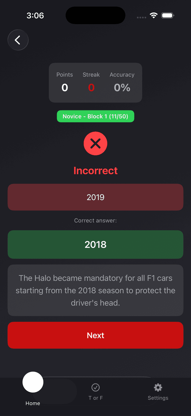 Formula One Trivia Screenshot 2